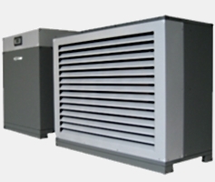 tepelné čerpadlo vzduch - voda v provedení split D°CEL Eco 120 - výparník, kompresor scroll, ventilátor